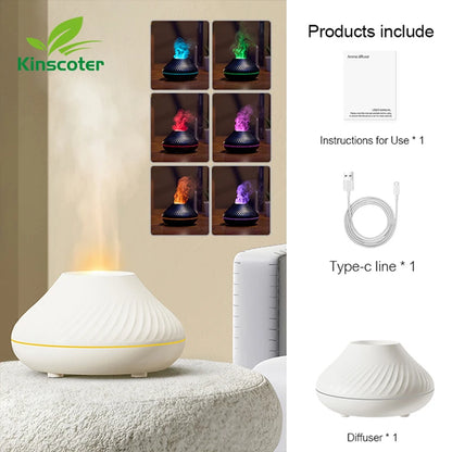 Diffuseur d’Huiles Essentielles & Humidificateur Ultrasonique – Effet Flamme