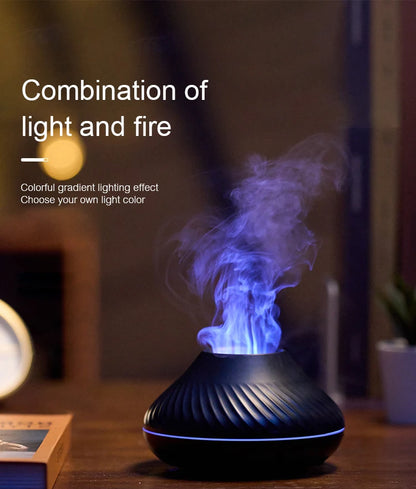 Diffuseur d’Huiles Essentielles & Humidificateur Ultrasonique – Effet Flamme