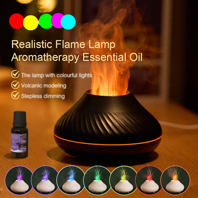 Diffuseur d’Huiles Essentielles & Humidificateur Ultrasonique – Effet Flamme