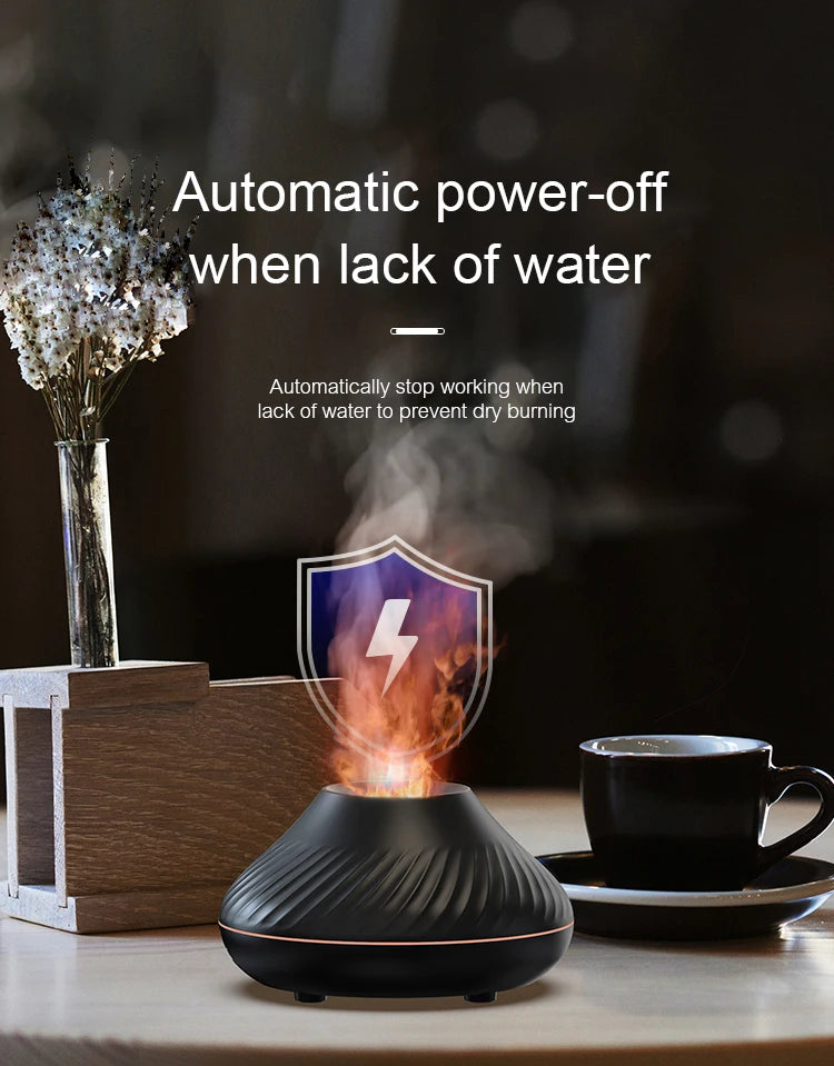 Diffuseur d’Huiles Essentielles & Humidificateur Ultrasonique – Effet Flamme