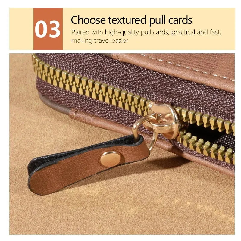 New Organ Bag Multi Pu Leather Large Capacity Card Bag Multifunctional Zipper Card Clip Hot Sales For Men And Women
