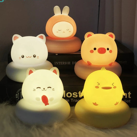 Cute Animal Night Light – Veilleuse Enfant Tactile & Réglable