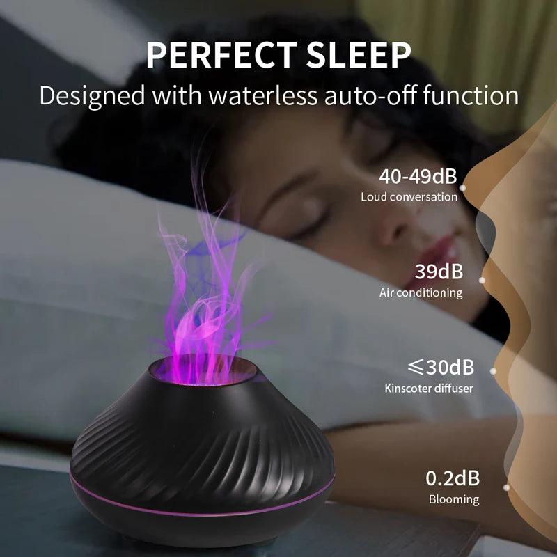 Diffuseur d’Huiles Essentielles & Humidificateur Ultrasonique – Effet Flamme