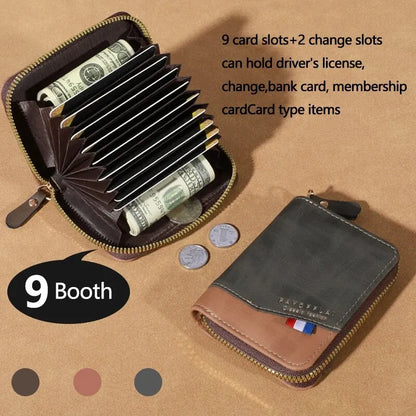 New Organ Bag Multi Pu Leather Large Capacity Card Bag Multifunctional Zipper Card Clip Hot Sales For Men And Women