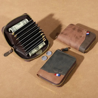 New Organ Bag Multi Pu Leather Large Capacity Card Bag Multifunctional Zipper Card Clip Hot Sales For Men And Women