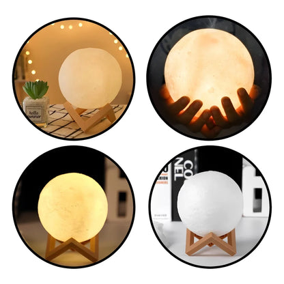 Lampe Lune LED – Veilleuse Étoilée avec Support